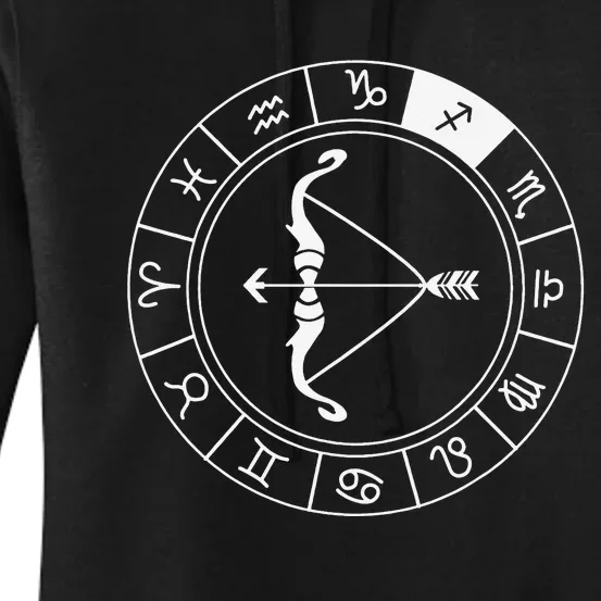 Sagittarius Bow And Arrow Zodiac Sign Sagittarius Women's Pullover Hoodie