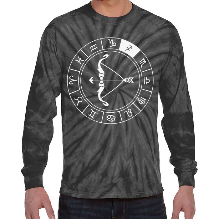 Sagittarius Bow And Arrow Zodiac Sign Sagittarius Tie-Dye Long Sleeve Shirt