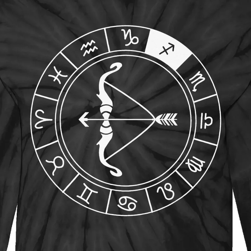 Sagittarius Bow And Arrow Zodiac Sign Sagittarius Tie-Dye Long Sleeve Shirt