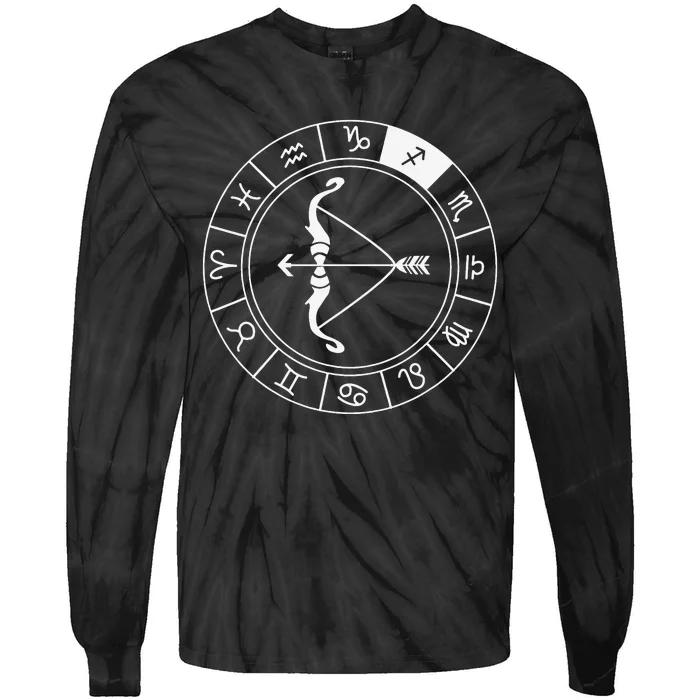 Sagittarius Bow And Arrow Zodiac Sign Sagittarius Tie-Dye Long Sleeve Shirt