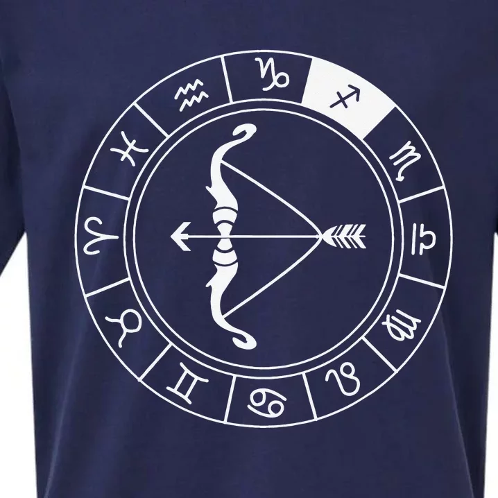 Sagittarius Bow And Arrow Zodiac Sign Sagittarius Sueded Cloud Jersey T-Shirt