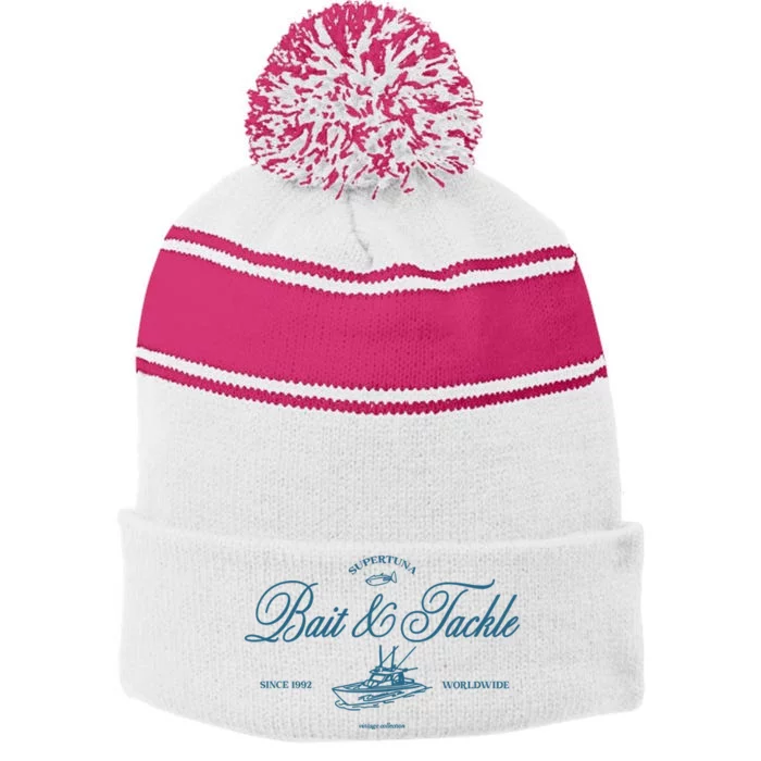 Supertuna Bait And Tackle Stripe Pom Pom Beanie