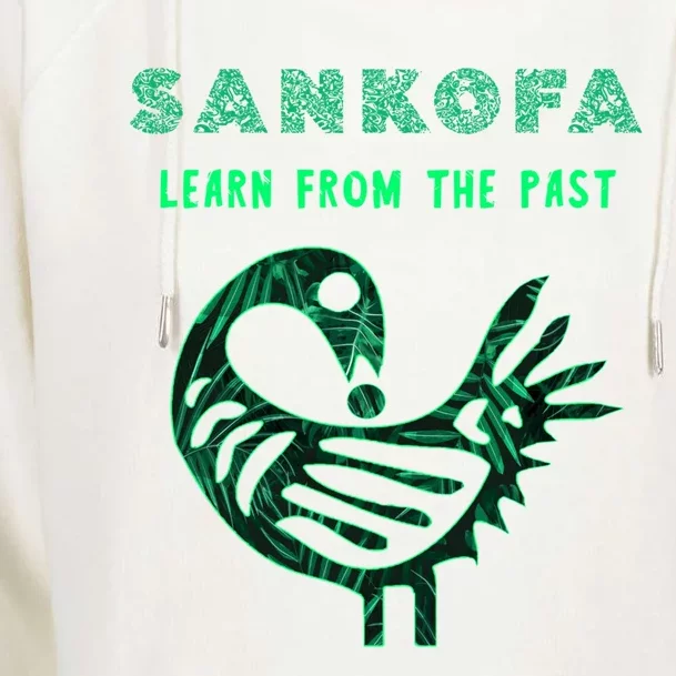 Sankofa Bird Afrocentric Adinkra Symbol Forest Pattern Great Gift Womens Funnel Neck Pullover Hood