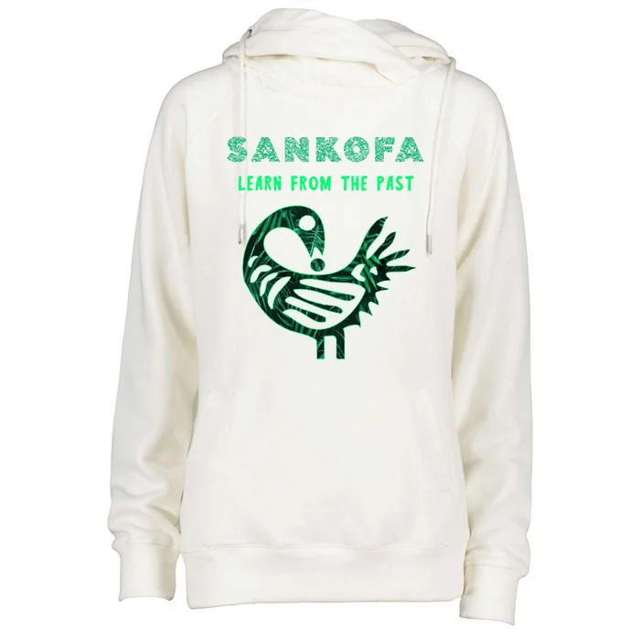 Sankofa Bird Afrocentric Adinkra Symbol Forest Pattern Great Gift Womens Funnel Neck Pullover Hood