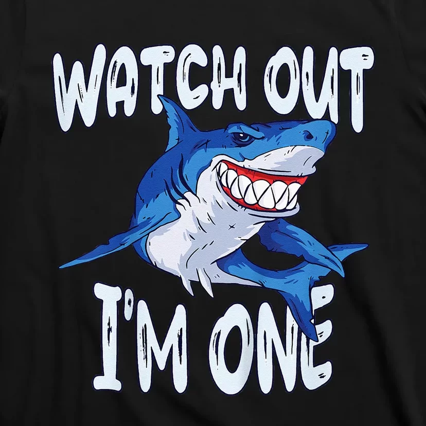 Shark Birthday Awesome 1 Year Old Watch Out I'm 1 T-Shirt