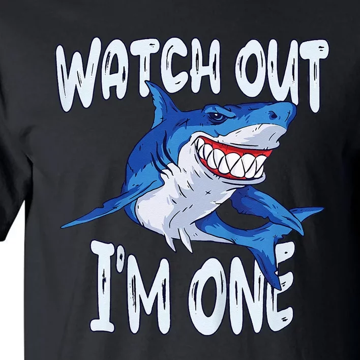 Shark Birthday Awesome 1 Year Old Watch Out I'm 1 Tall T-Shirt