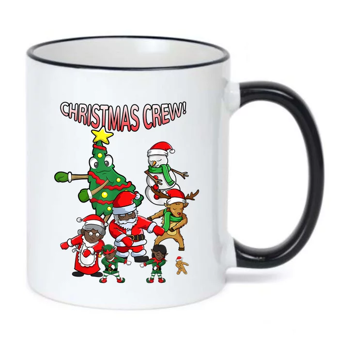 Santa Black African American Christmas Crew Flossing Floss TShirt Black Color Changing Mug