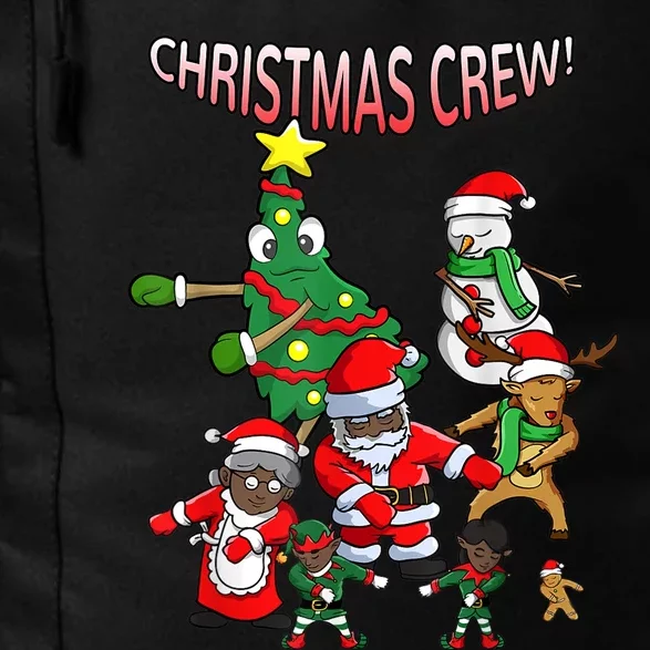 Santa Black African American Christmas Crew Flossing Floss TShirt Daily Commute Backpack