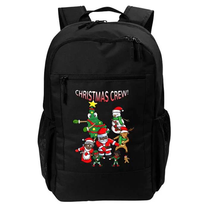 Santa Black African American Christmas Crew Flossing Floss TShirt Daily Commute Backpack