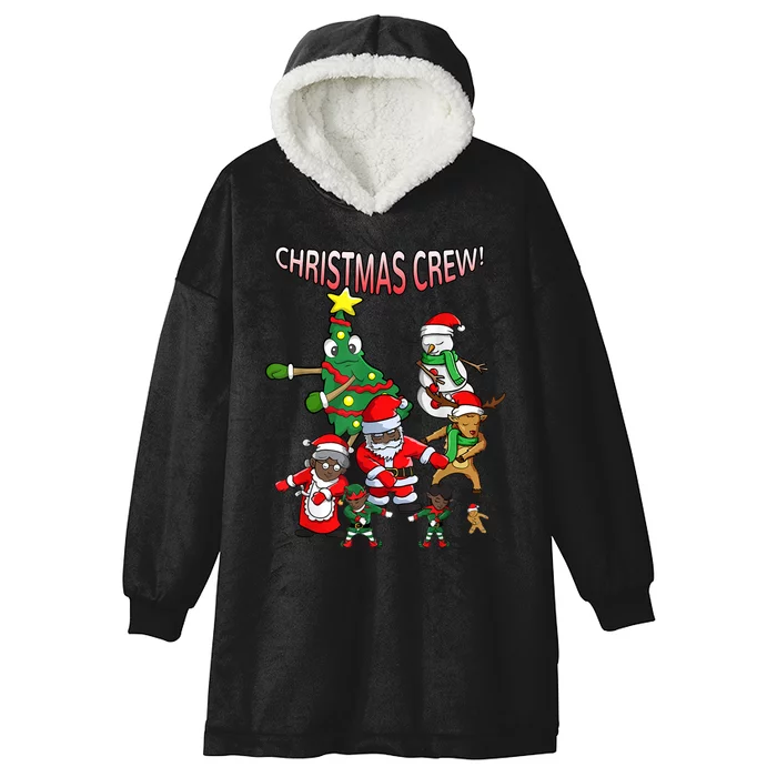 Santa Black African American Christmas Crew Flossing Floss TShirt Hooded Wearable Blanket