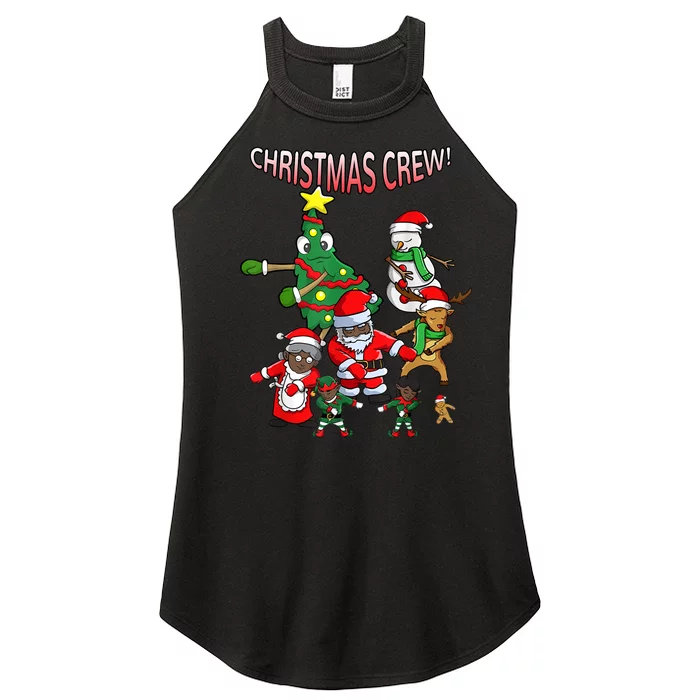 Santa Black African American Christmas Crew Flossing Floss TShirt Women’s Perfect Tri Rocker Tank