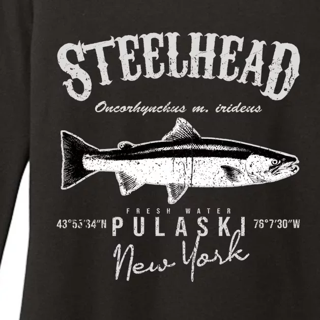 Steelhead Bass At Pulaski New York Womens CVC Long Sleeve Shirt