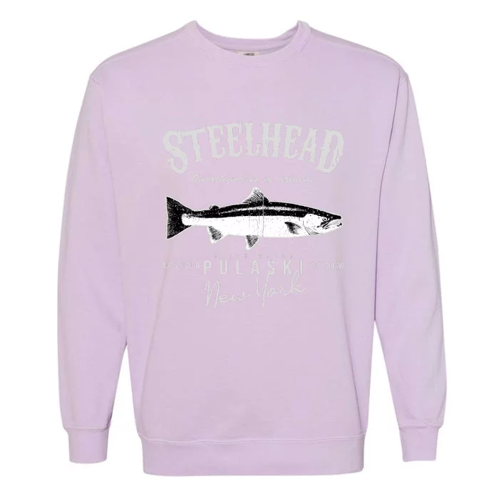 Steelhead Bass At Pulaski New York Garment-Dyed Sweatshirt