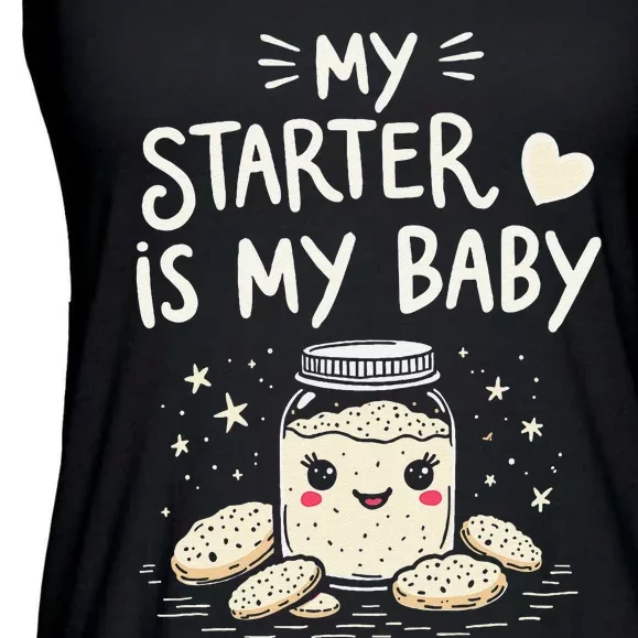 Starter Bread Baking Bakery Sourdough Starter Baker Ladies Essential Flowy Tank