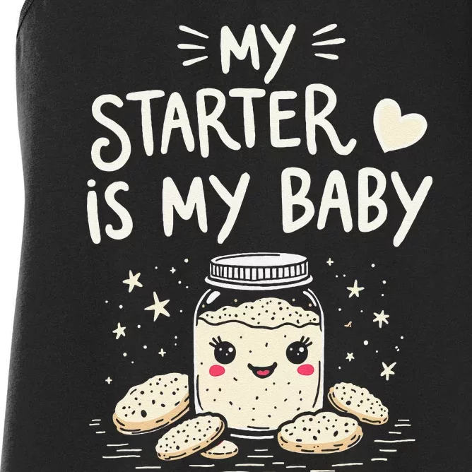 Starter Bread Baking Bakery Sourdough Starter Baker Women's Racerback Tank