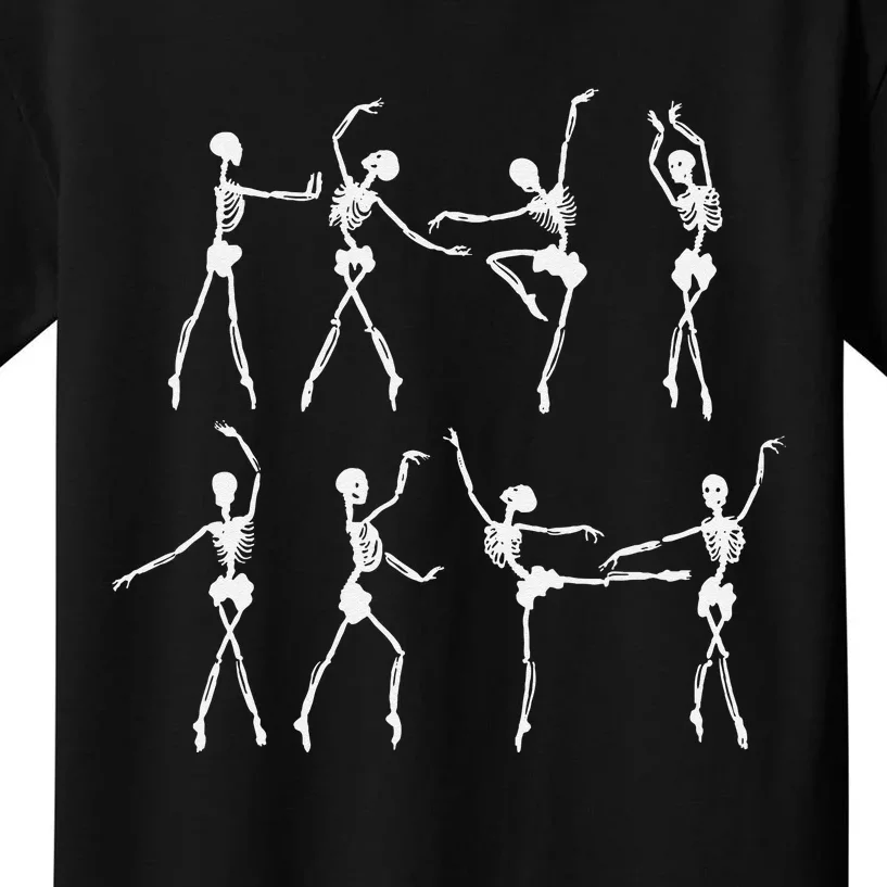 Skeleton Ballerinas Ballet Dance Cute Halloween Costume Kids T-Shirt