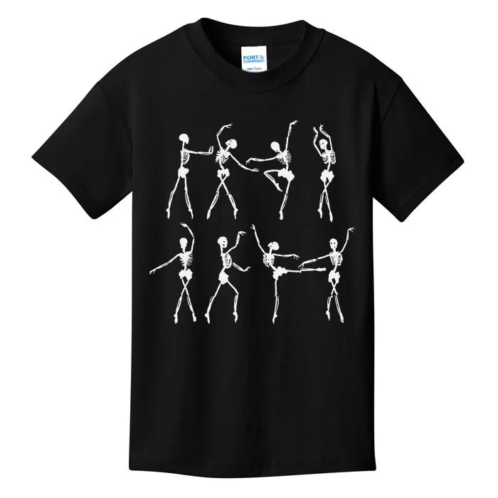 Skeleton Ballerinas Ballet Dance Cute Halloween Costume Kids T-Shirt