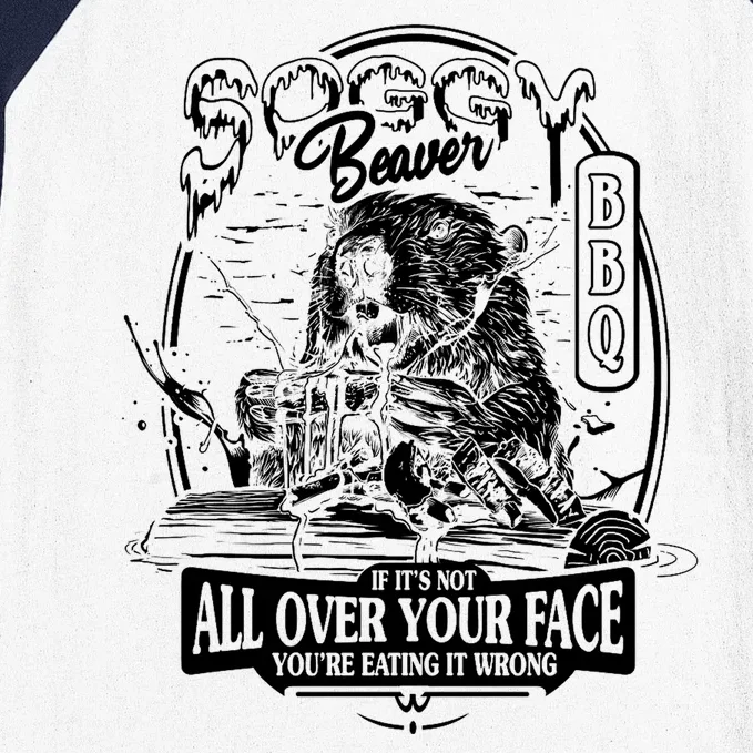 Soggy Beaver Bbq Funny Baseball Sleeve Shirt