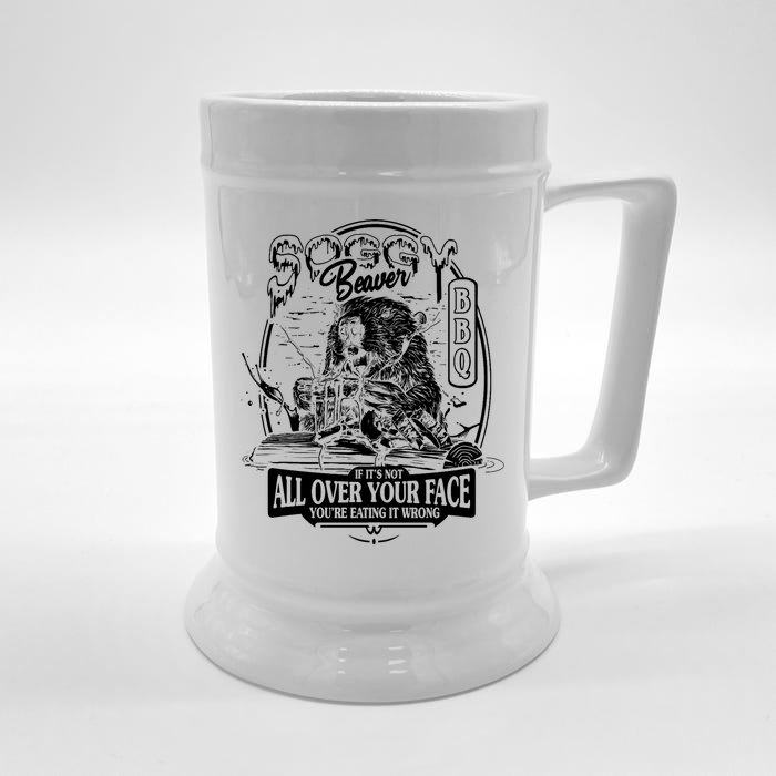 Soggy Beaver Bbq Funny Front & Back Beer Stein