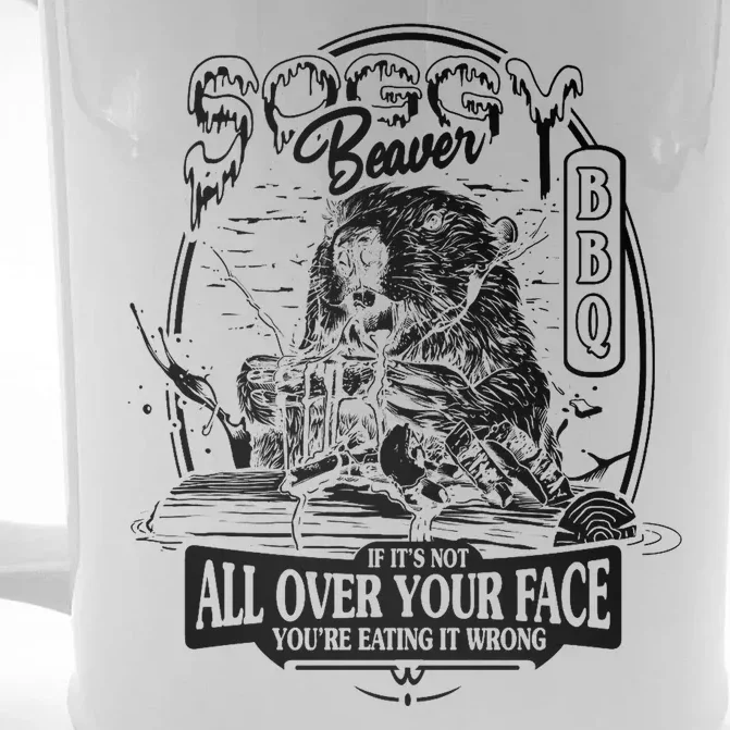 Soggy Beaver Bbq Funny Front & Back Beer Stein