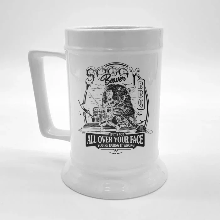 Soggy Beaver Bbq Funny Front & Back Beer Stein