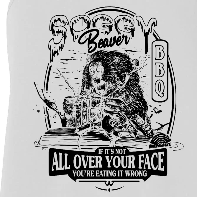 Soggy Beaver Bbq Funny Women's Racerback Tank