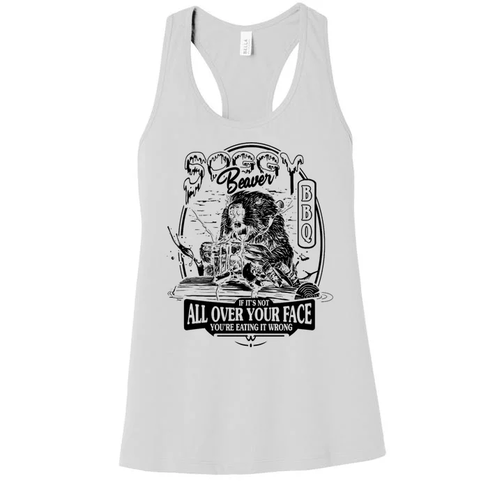 Soggy Beaver Bbq Funny Women's Racerback Tank