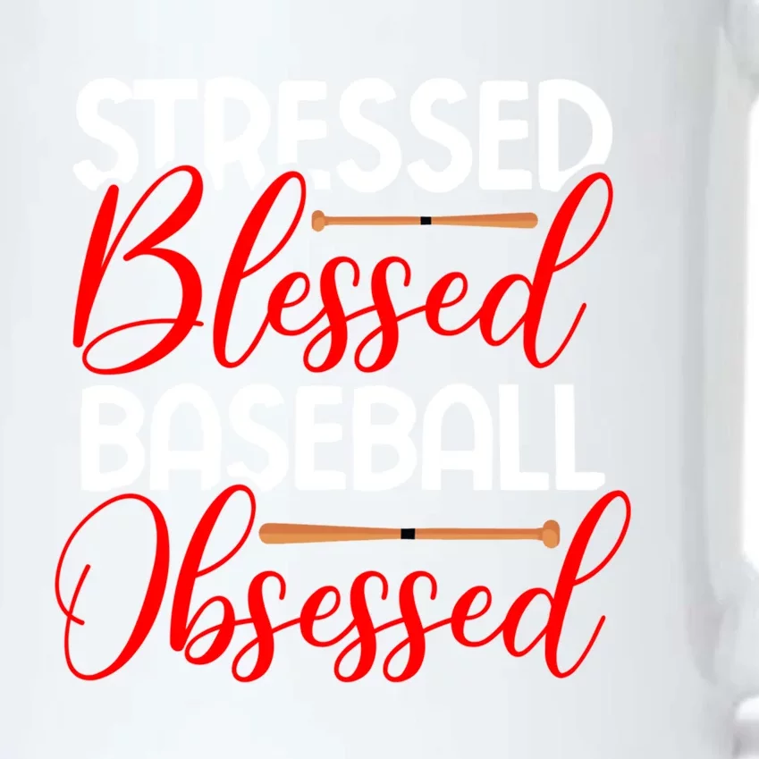 Stressed Blessed Baseball Obsessed Gift Black Color Changing Mug