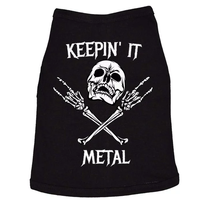 Skull & Bones Black Death Rock Heavy Metal Headbanger Doggie Tank