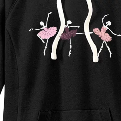 Skeleton Ballerinas Ballet Dance Cute Halloween Costume Funny Gift Women's Fleece Hoodie