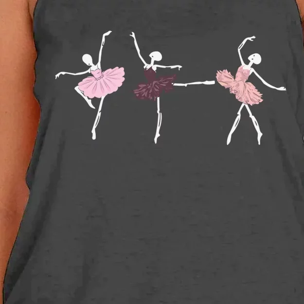 Skeleton Ballerinas Ballet Dance Cute Halloween Costume Funny Gift Women's Knotted Racerback Tank