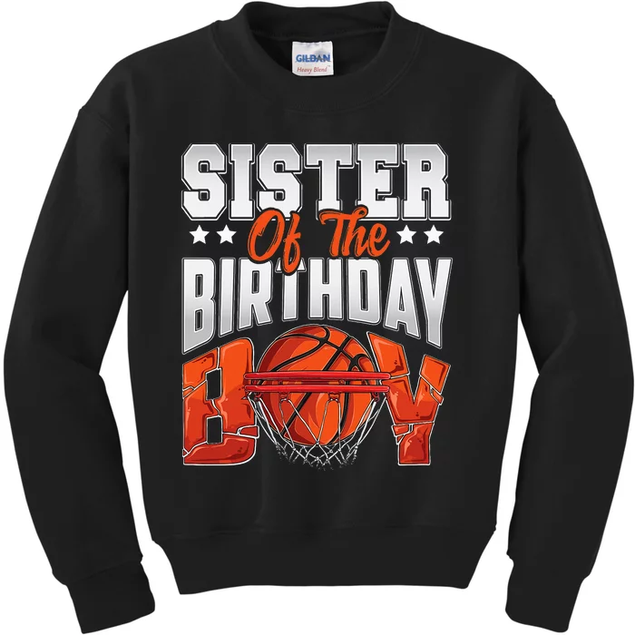 Sister Basketball Birthday Boy Family Baller Bday Party Kids Sweatshirt