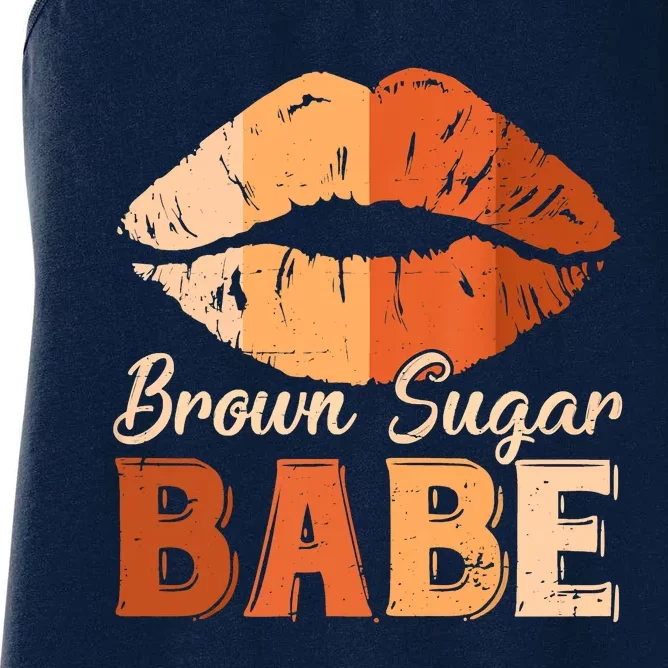 Sugar Babe Brown Proud Black History Melanin Lips Juneteenth Women's Racerback Tank