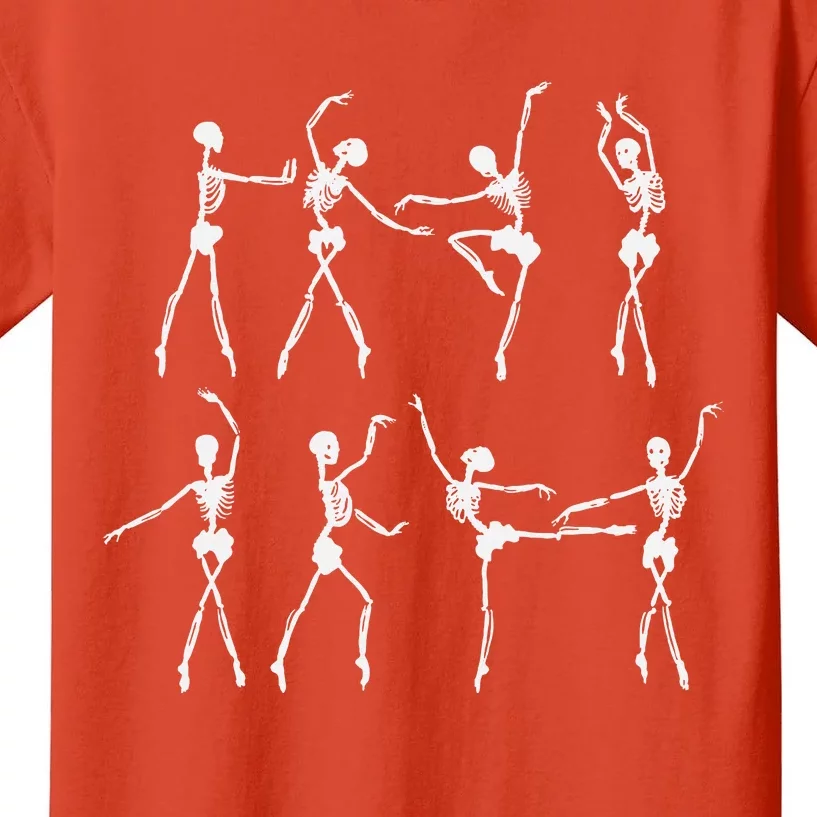 Skeleton Ballerinas Ballet Dance Cute Halloween Kids T-Shirt