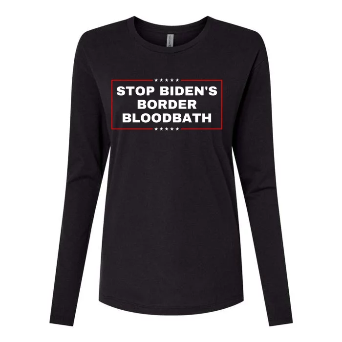 Stop BidenS Border Bloodbath Womens Cotton Relaxed Long Sleeve T-Shirt