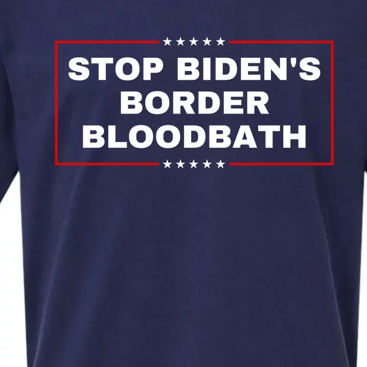 Stop BidenS Border Bloodbath Sueded Cloud Jersey T-Shirt