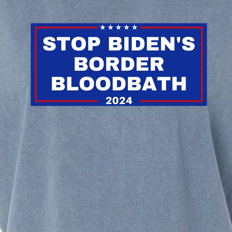 Stop BidenS Border Bloodbath Garment-Dyed Women's Muscle Tee