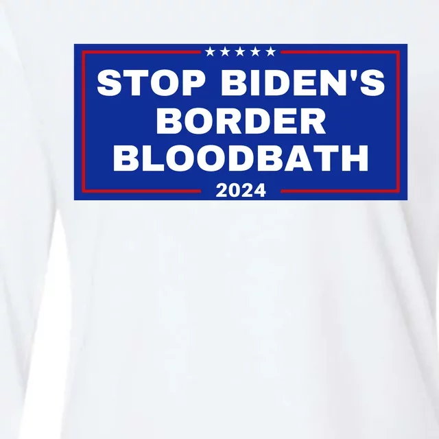 Stop BidenS Border Bloodbath Womens Cotton Relaxed Long Sleeve T-Shirt