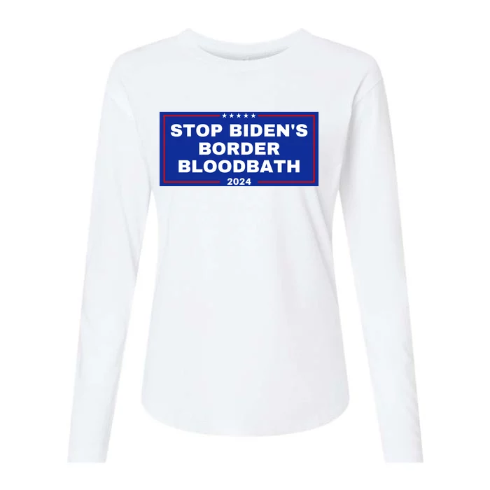 Stop BidenS Border Bloodbath Womens Cotton Relaxed Long Sleeve T-Shirt