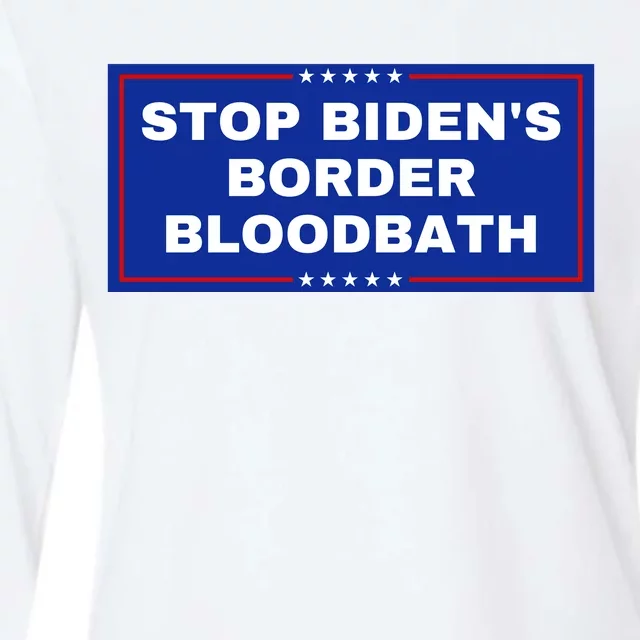 Stop BidenS Border Bloodbath Womens Cotton Relaxed Long Sleeve T-Shirt