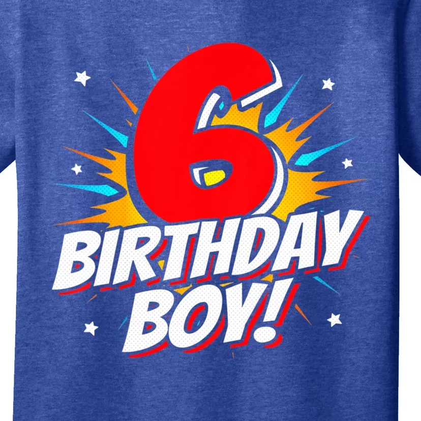 Superhero Birthday Boy Party 6 Year Old 6th Birthday T-Shirt