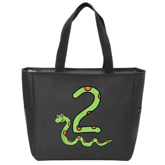 Snake Birthday Boy Kids Reptile Animal Number 2 2nd Bday Zip Tote Bag