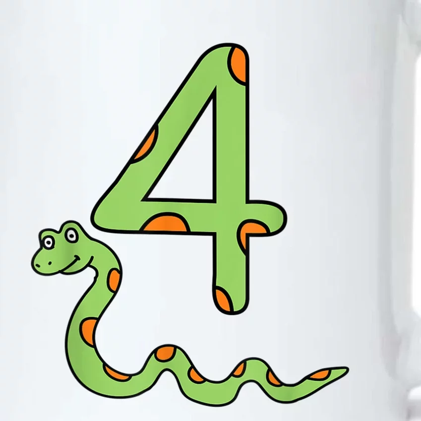 Snake Birthday Boy Kids Reptile Animal Number 4 4th Bday Black Color Changing Mug