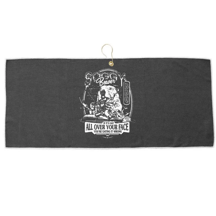 Soggy Beaver BBQ If It's Not All Over Your Face Large Microfiber Waffle Golf Towel