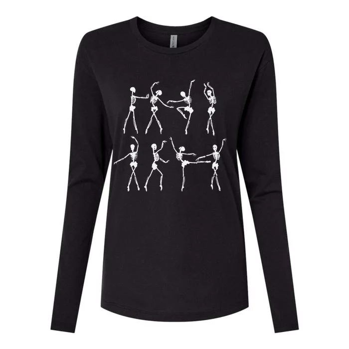 Skeleton Ballerinas Ballet Dance Cute Halloween Costume Girl Womens Cotton Relaxed Long Sleeve T-Shirt