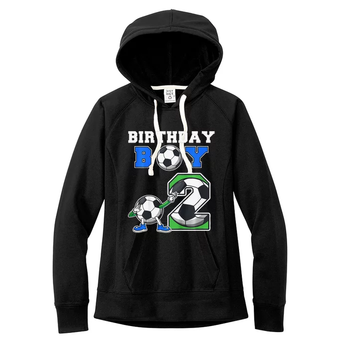 Soccer Birthday Boy 2nd Soccer Birthday Party 2 Year Old Women's Fleece Hoodie