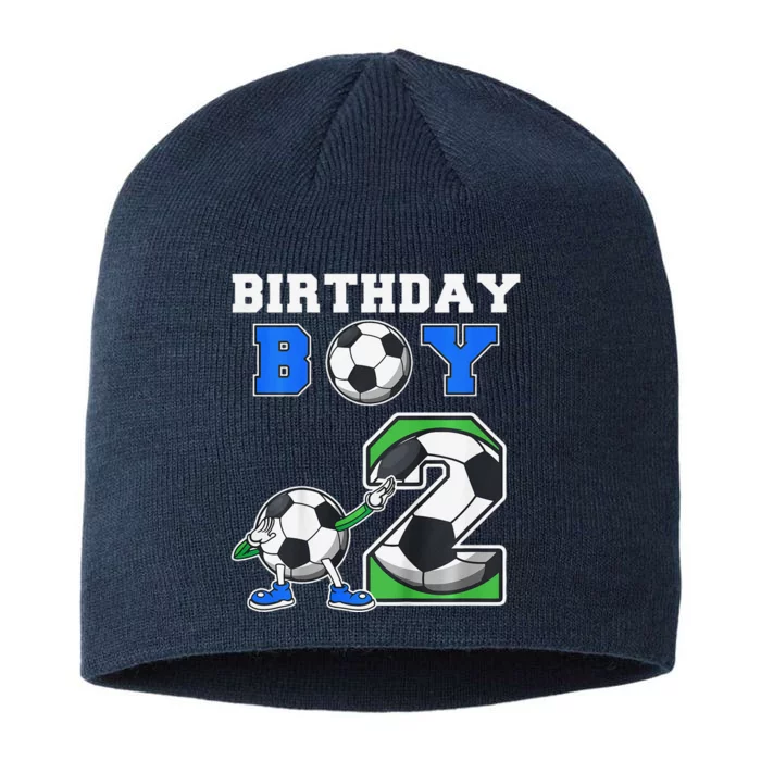 Soccer Birthday Boy 2nd Soccer Birthday Party 2 Year Old 8 1/2in Sustainable Knit Beanie