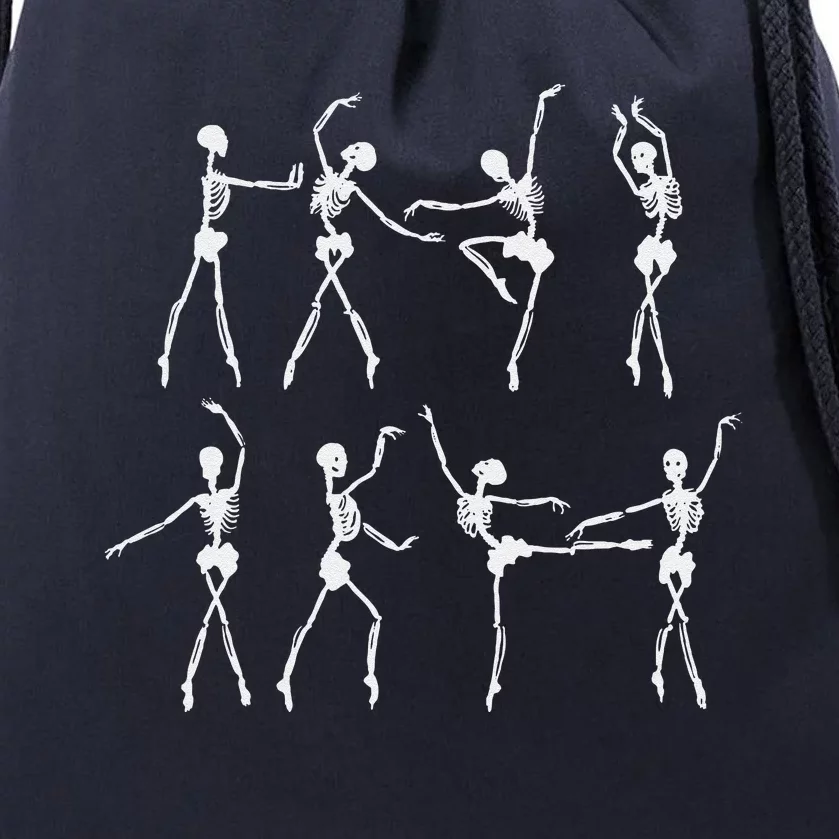 Skeleton Ballerinas Ballet Dance Cute Halloween Costume Drawstring Bag