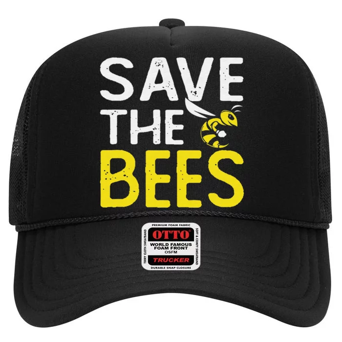 Save Bees Beekeeper Bee Keeping funny Honey High Crown Mesh Trucker Hat