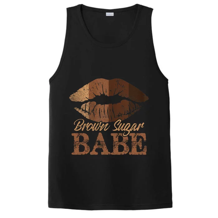 Sugar Babe Brown Proud Black Melanin Lips Gift Performance Tank